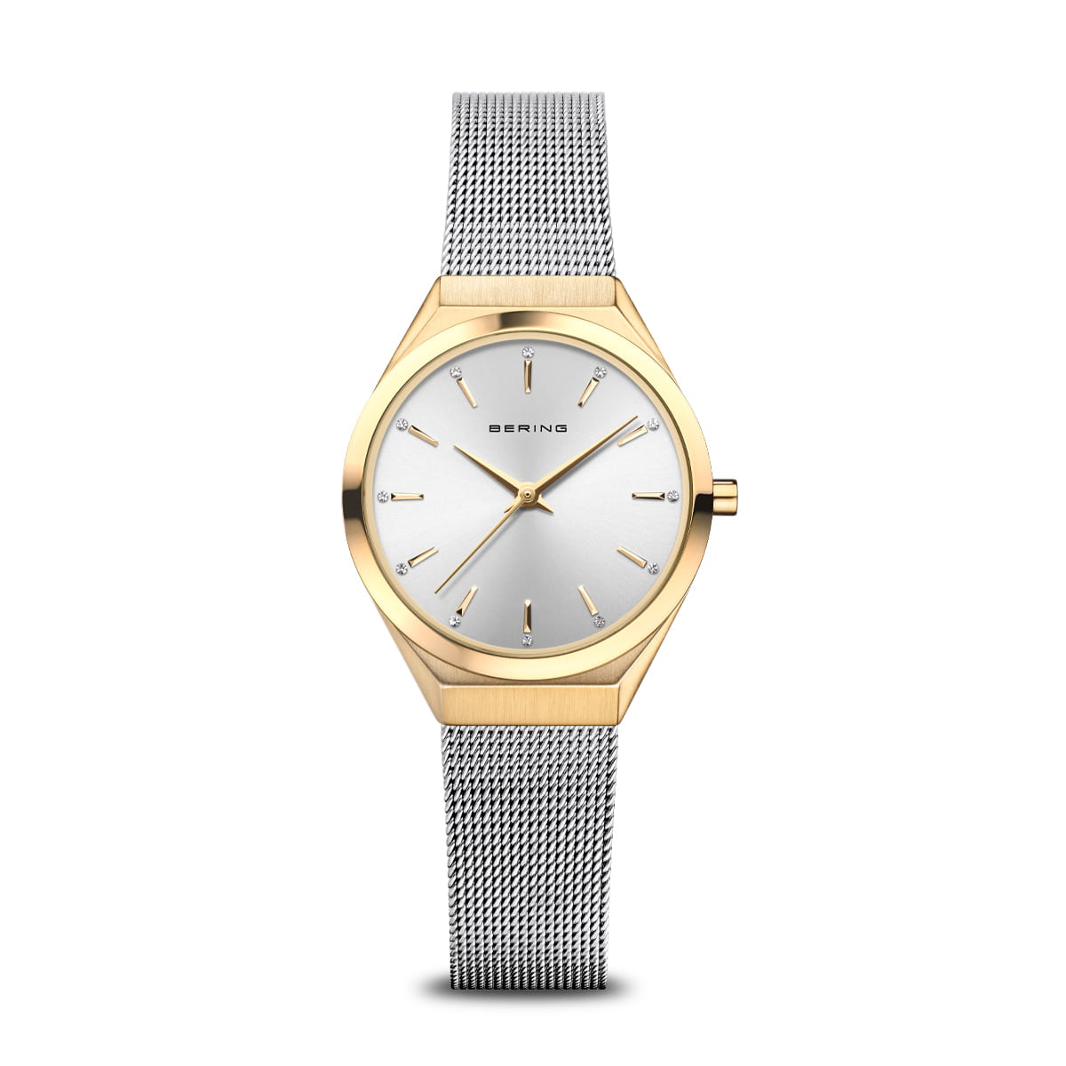 Bering Ultra Slim 18729-010 Damenuhr Gold-Silber • Saphirglas • Milanaise-Armband
