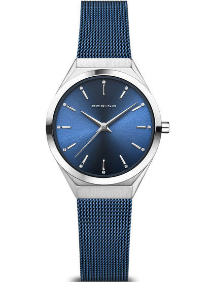 Bering Ultra Slim 18729-307 Damen Armbanduhr Blau • Saphirglas • Milanaise-Armband