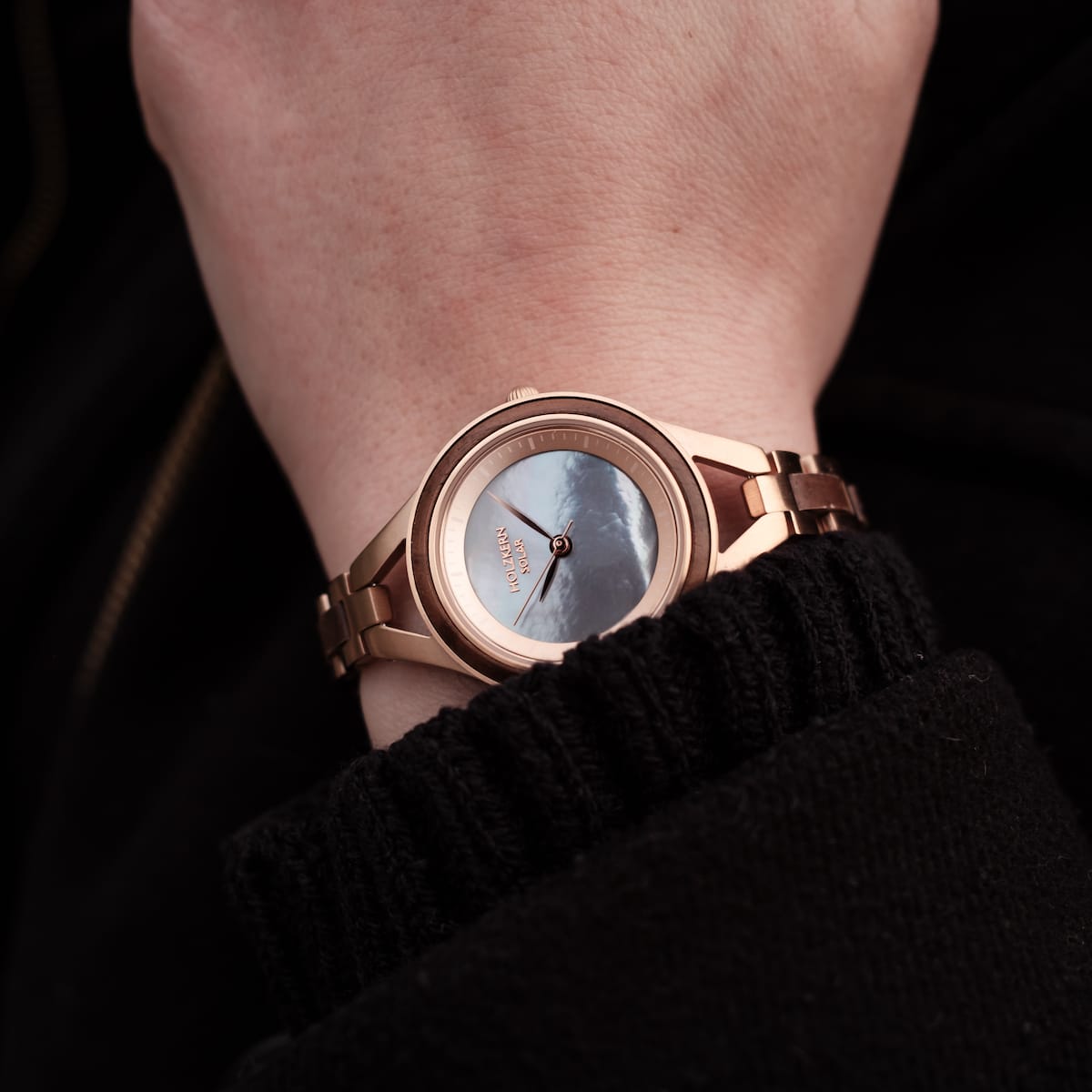Holzkern Askja Herrenuhr • Naturholz & Marmor • Dual Time Quarzwerk, Bild 22