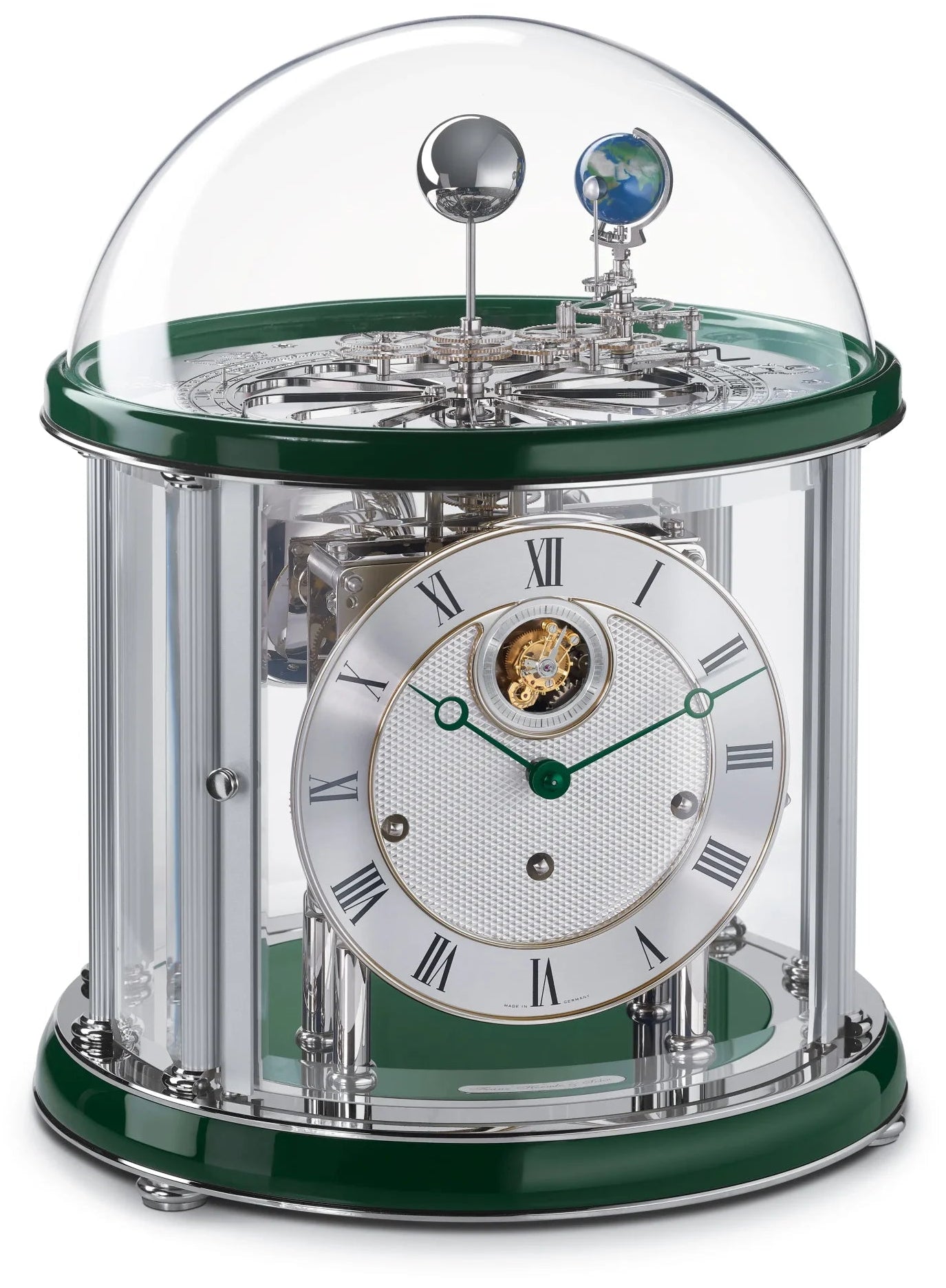 Reloj de pared Hermle Tellurium Tourbillon Cromado 23070-V10352 • Tourbillon • Tellurium
