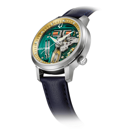 Bulova Accutron Spaceview 314 26A213 Herren Armbanduhr Grün • Stimmgabel-Kaliber • Super Titanium Gehäuse, Bild 2