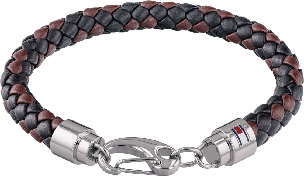 Pulsera de cuero de Tommy Hilfiger con banda trenzada y cierre plateado
