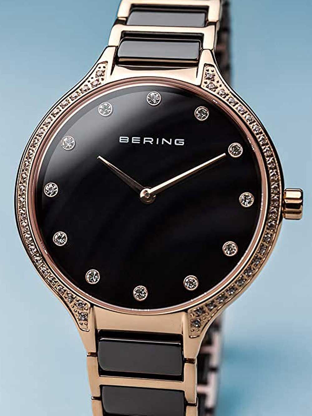 Bering Ceramic 30434-746 Damen Armbanduhr Schwarz/Roségold • Saphirglas • Keramikarmband, Bild 4