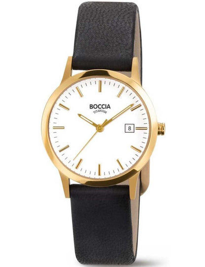 Boccia Classic 3180-05 Damen Armbanduhr Gelbgold • Titan-Gehäuse • Mineralglas