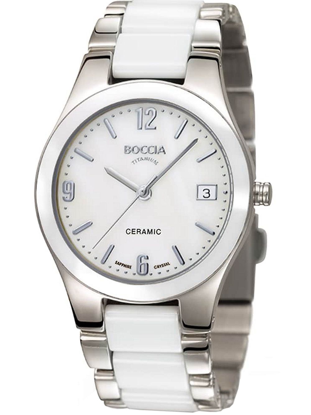 Boccia Titanium 3189-01 Damen Armbanduhr • Titan & Keramik • Saphirglas