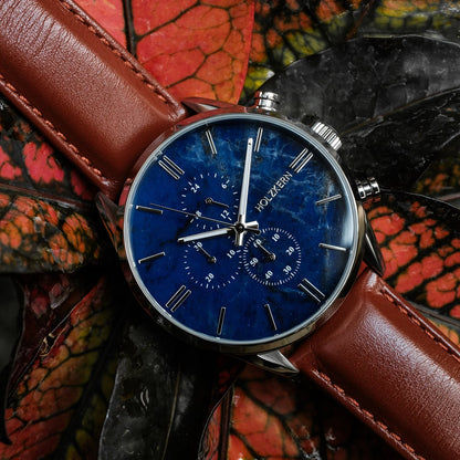 Holzkern Naturalist Herrenuhr • Echtmarmor-Zifferblatt • Chronograph-Optik, Bild 2