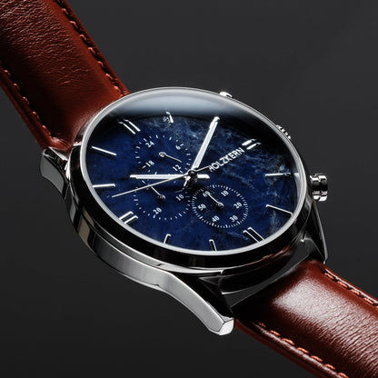 Holzkern Naturalist Herrenuhr • Echtmarmor-Zifferblatt • Chronograph-Optik, Bild 4