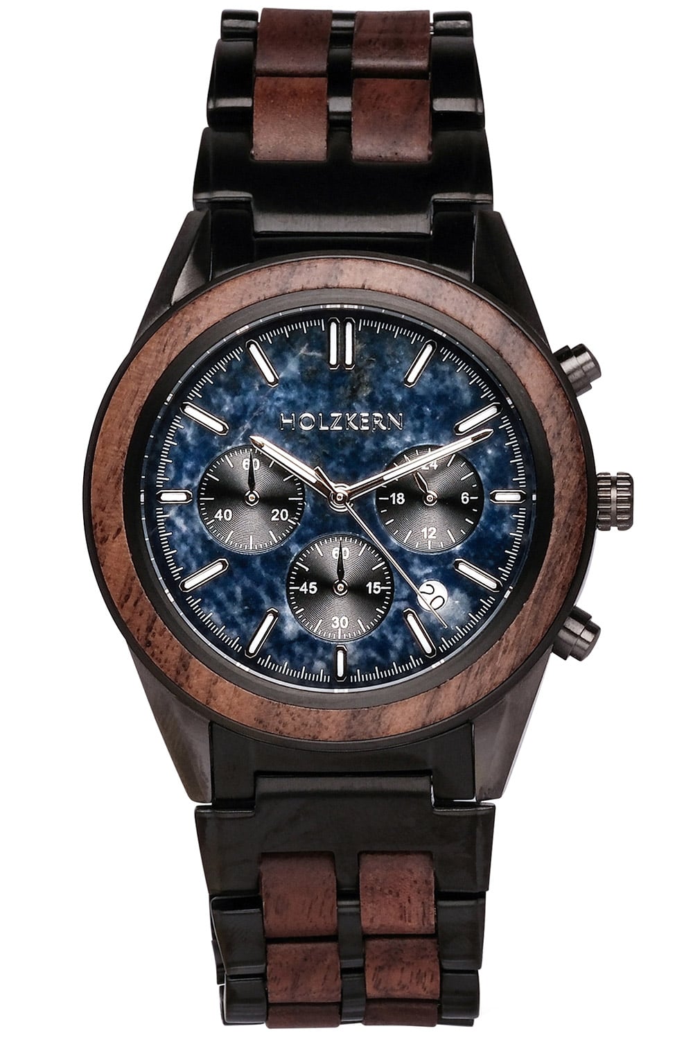 Holzkern Space Dust 9120078339282 Herren Chronograph Marmor • Quarzwerk TMI VD53 • Walnussholz & Edelstahl