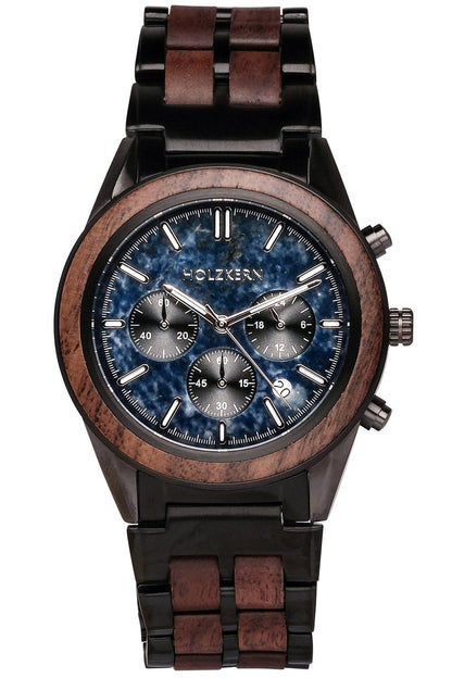 Holzkern Space Dust 9120078339282 Herren Chronograph Marmor • Quarzwerk TMI VD53 • Walnussholz & Edelstahl