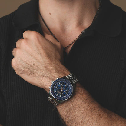 Holzkern Openhorizon Herren Chronograph • Miyota Quarzwerk • Echter Blauer Marmor, Bild 4
