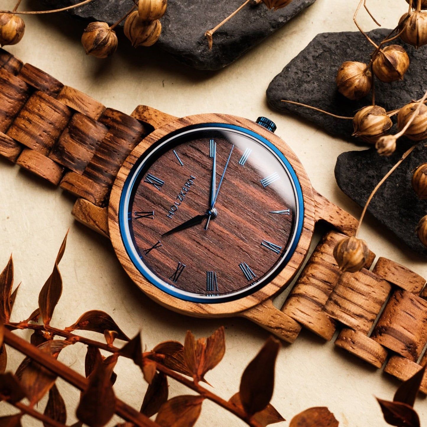 Holzkern Herbstmorgen 9120078332702 Herren Armbanduhr • Holzgehäuse und -armband • Miyota Quarzwerk, Bild 4
