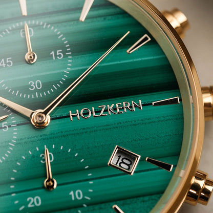 Holzkern Jolly Damenuhr Chronograph • Malachit-Zifferblatt • Quarzwerk, Bild 5
