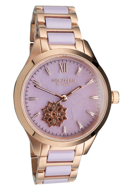 Holzkern Kaleidoscopic Damen Automatikuhr Amethyst/Keramik • Miyota Automatikwerk • Echter Amethyst