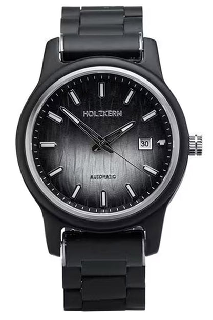 Holzkern Nightbird Herrenuhr Ahorn/Schwarz • Automatikwerk • Holzgehäuse