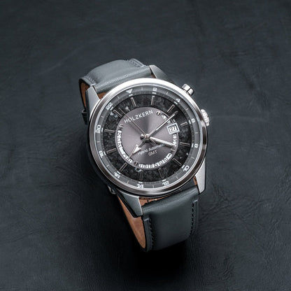 Holzkern GMT Skywhirl Herrenuhr Marmor/Silberfarben • Automatikwerk • GMT-Funktion, Bild 3