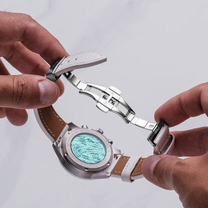 Holzkern Neverrest Herrenuhr Titan • Howlith-Zifferblatt • Saphirglas, Bild 4