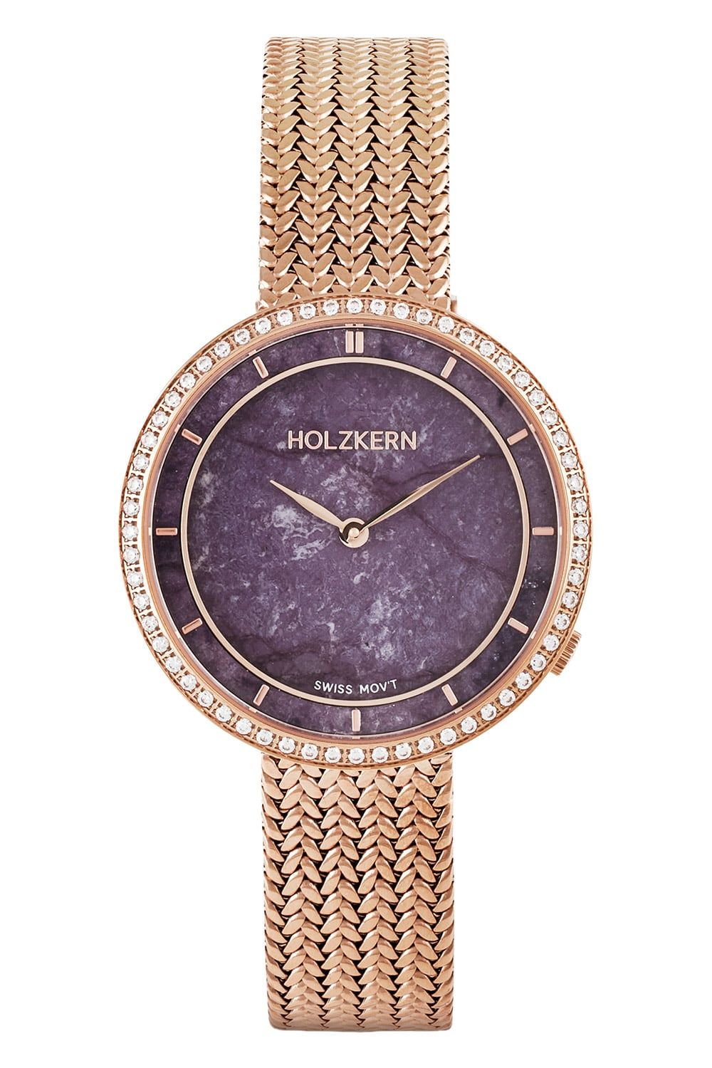 Holzkern Coralline Damenuhr Roségold • Saphirglas • Swiss Movement