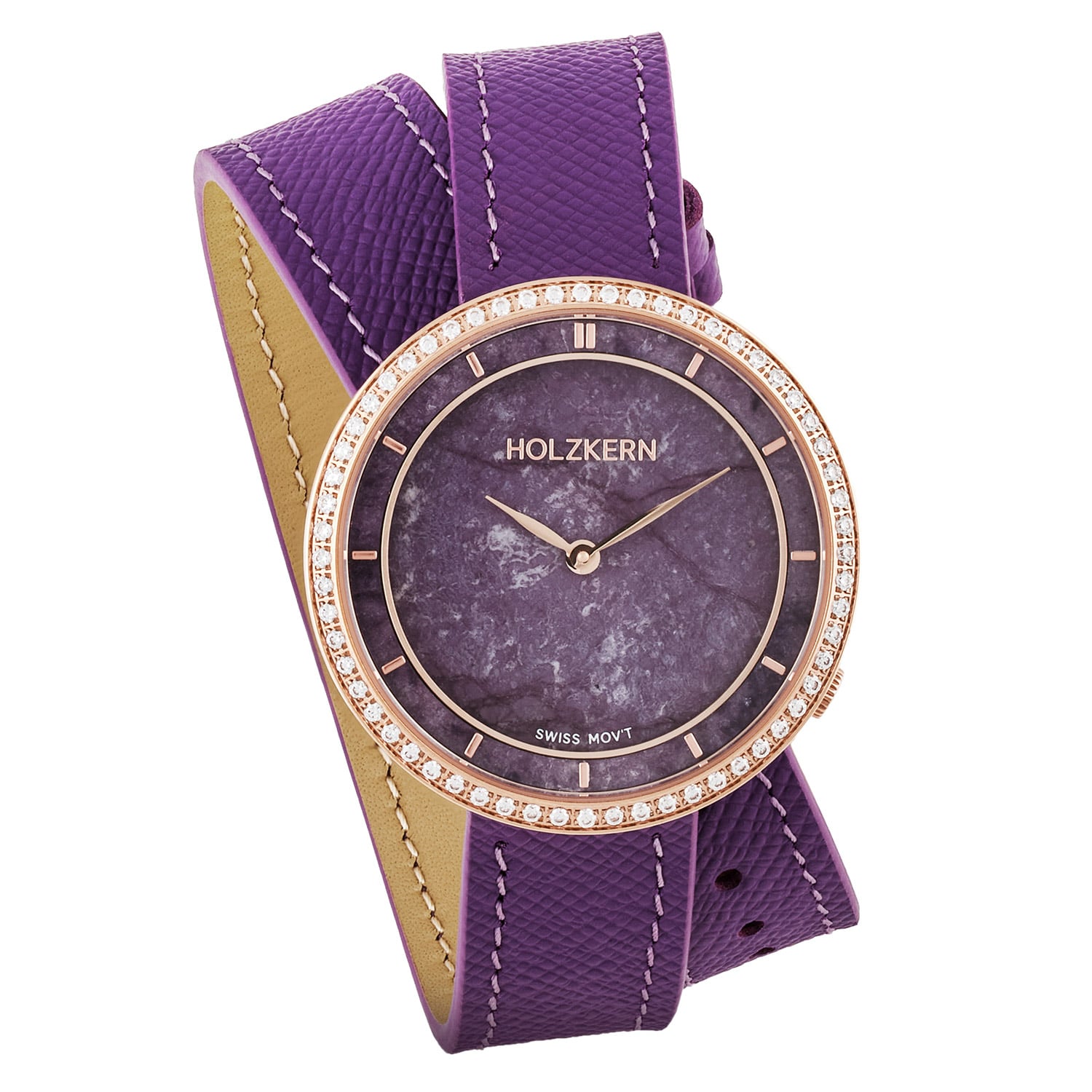 Holzkern Coralline Damenuhr Roségold • Saphirglas • Swiss Movement, Bild 2