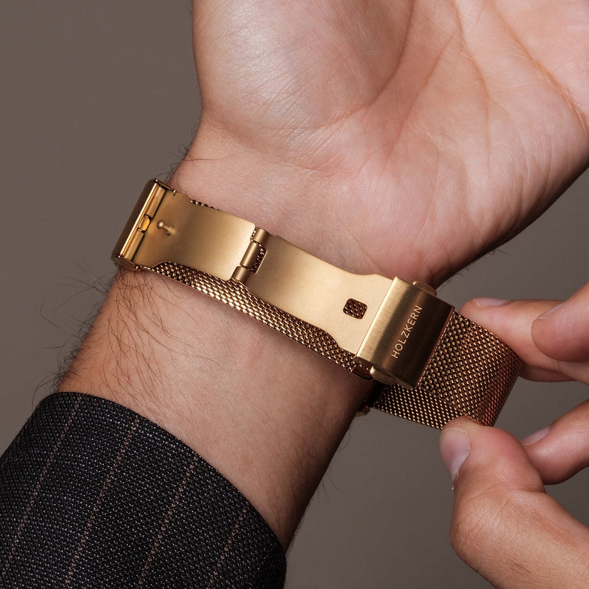 Holzkern Inverno Unisex-Armbanduhr Marmor/Goldfarben • Automatikwerk • Schwarzer Marmor, Bild 4