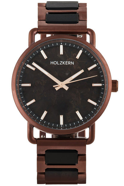 Holzkern Espressino Unisex-Armbanduhr Kaffee/Ahorn • Japanisches Quarzwerk • Echtes Holzarmband