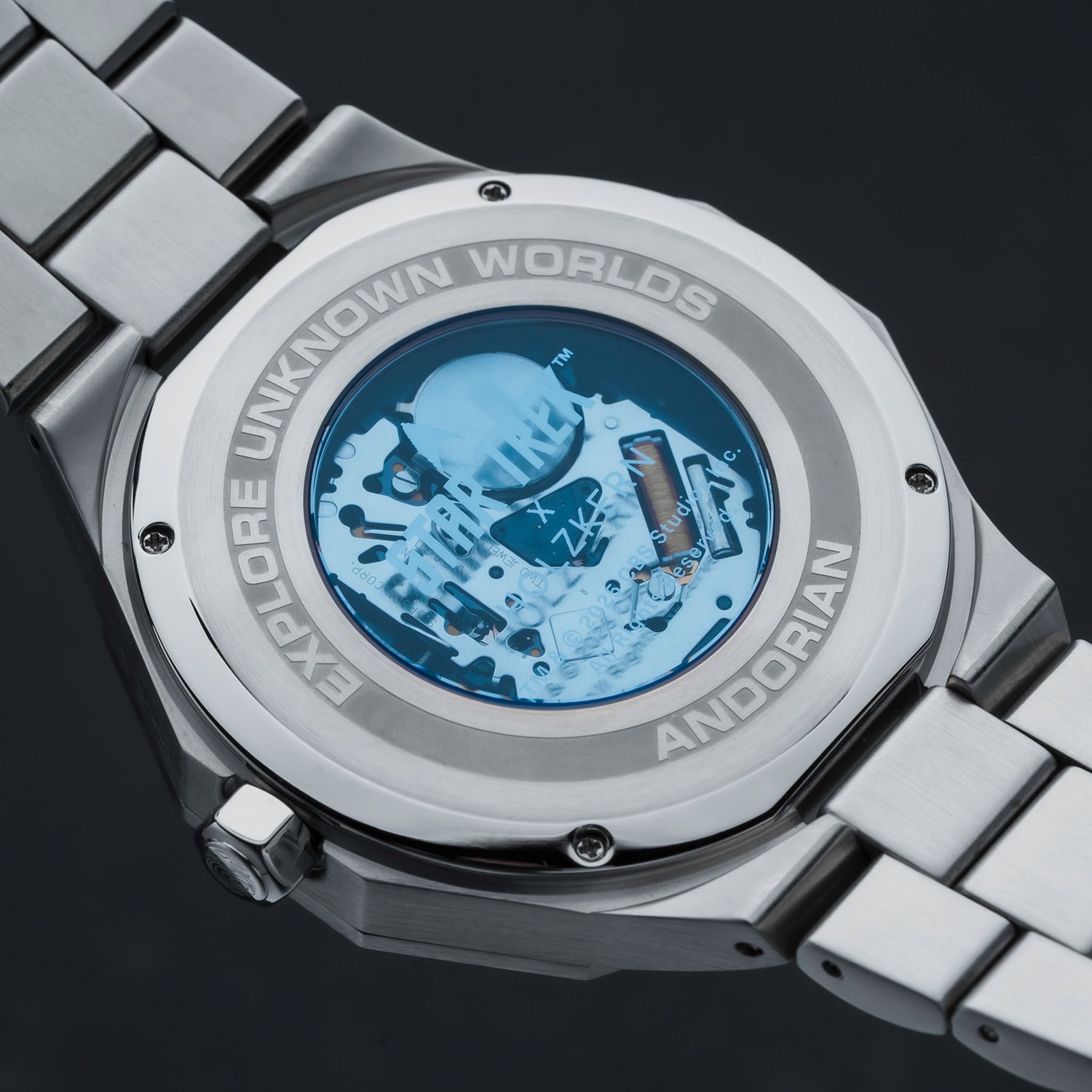 Holzkern Star Trek™ Andorian Armbanduhr Marmor/Blau • Solaruhrwerk • Echter Marmor-Zifferblatt, Bild 4