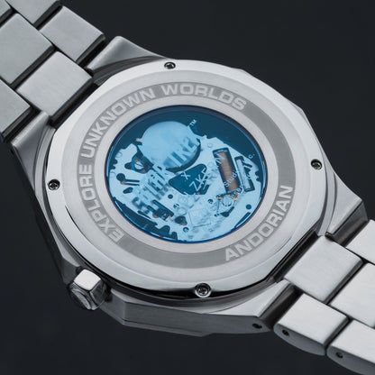 Holzkern Star Trek™ Andorian Armbanduhr Marmor/Blau • Solaruhrwerk • Echter Marmor-Zifferblatt, Bild 4