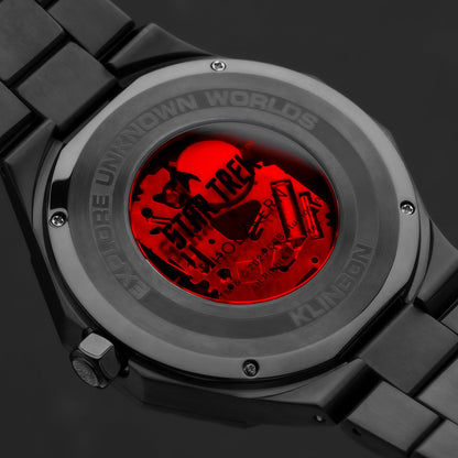 Holzkern Star Trek Klingon Herrenuhr Jaspis/Rot • Solarwerk • Mineralglas, Bild 3