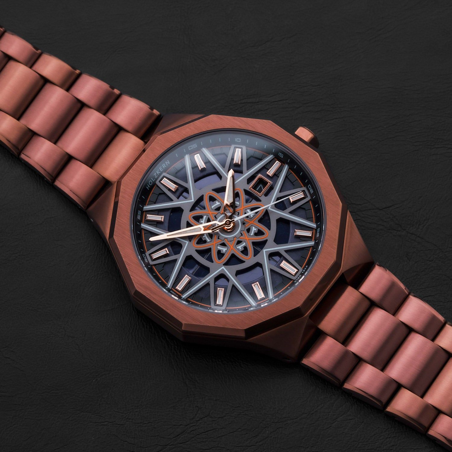 Holzkern Star Trek™ Tellarite Herrenuhr Solar Marmor/Violett • Echtes Marmorzifferblatt • Solarwerk ohne Batteriewechsel