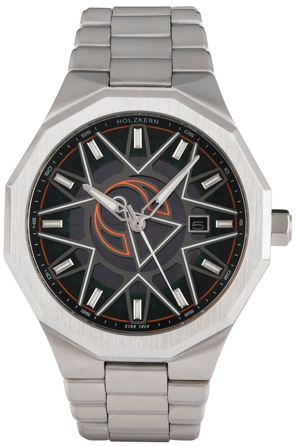 Holzkern Star Trek Vulcan 9010631023690 Herrenuhr • Solarwerk Epson VS42A • Echter Moos-Achat