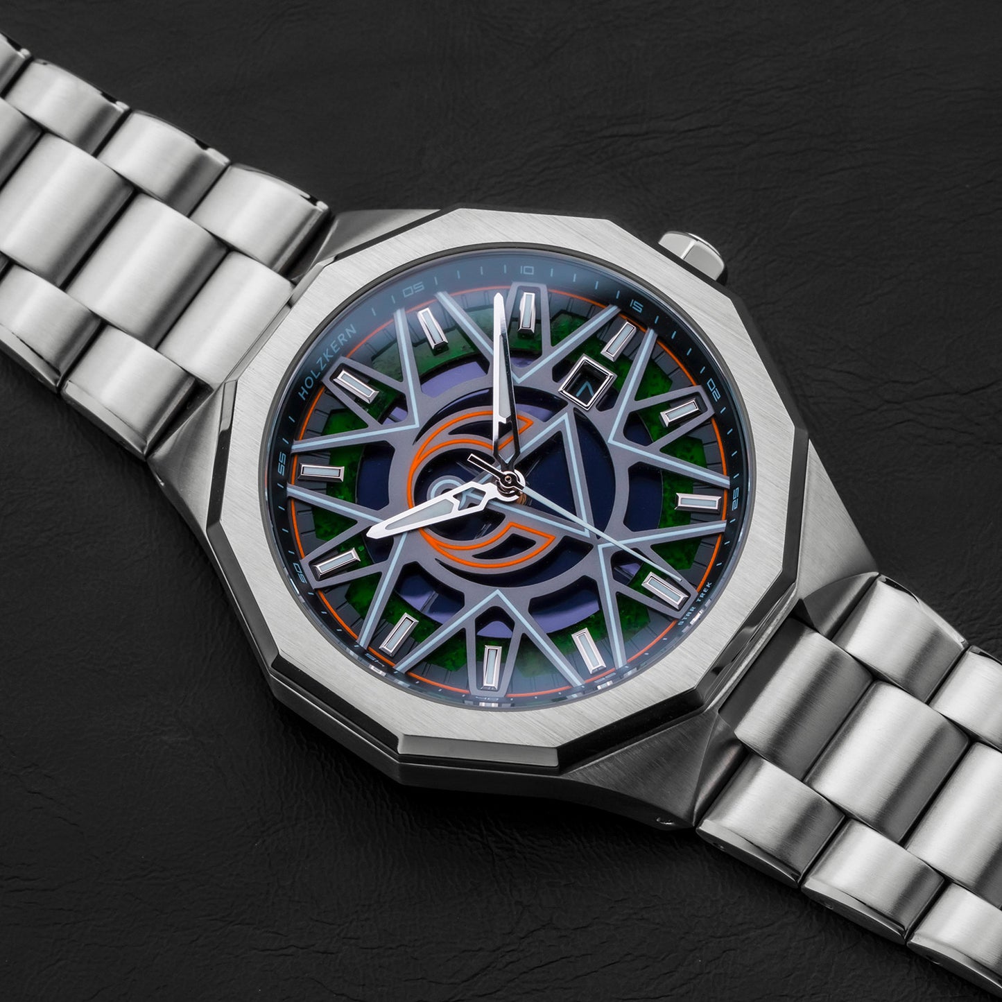 Holzkern Star Trek Vulcan 9010631023690 Herrenuhr • Solarwerk Epson VS42A • Echter Moos-Achat, Bild 2