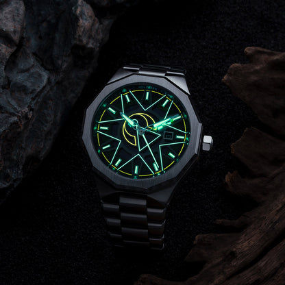 Holzkern Star Trek Vulcan 9010631023690 Herrenuhr • Solarwerk Epson VS42A • Echter Moos-Achat, Bild 3