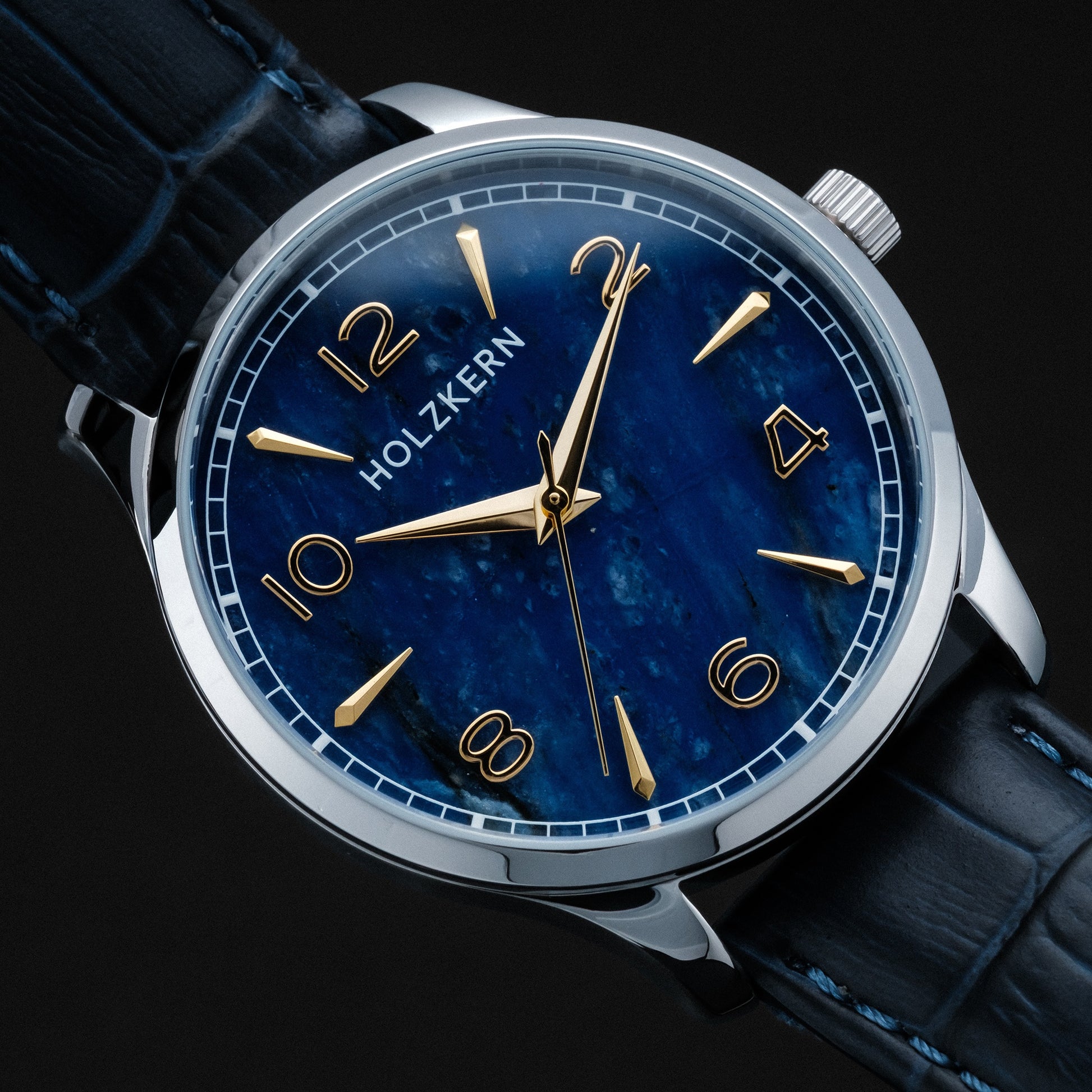 Holzkern Primetime Herren Armbanduhr Silberfarben • Sodalith-Zifferblatt • Miyota-Quarzwerk, Bild 2
