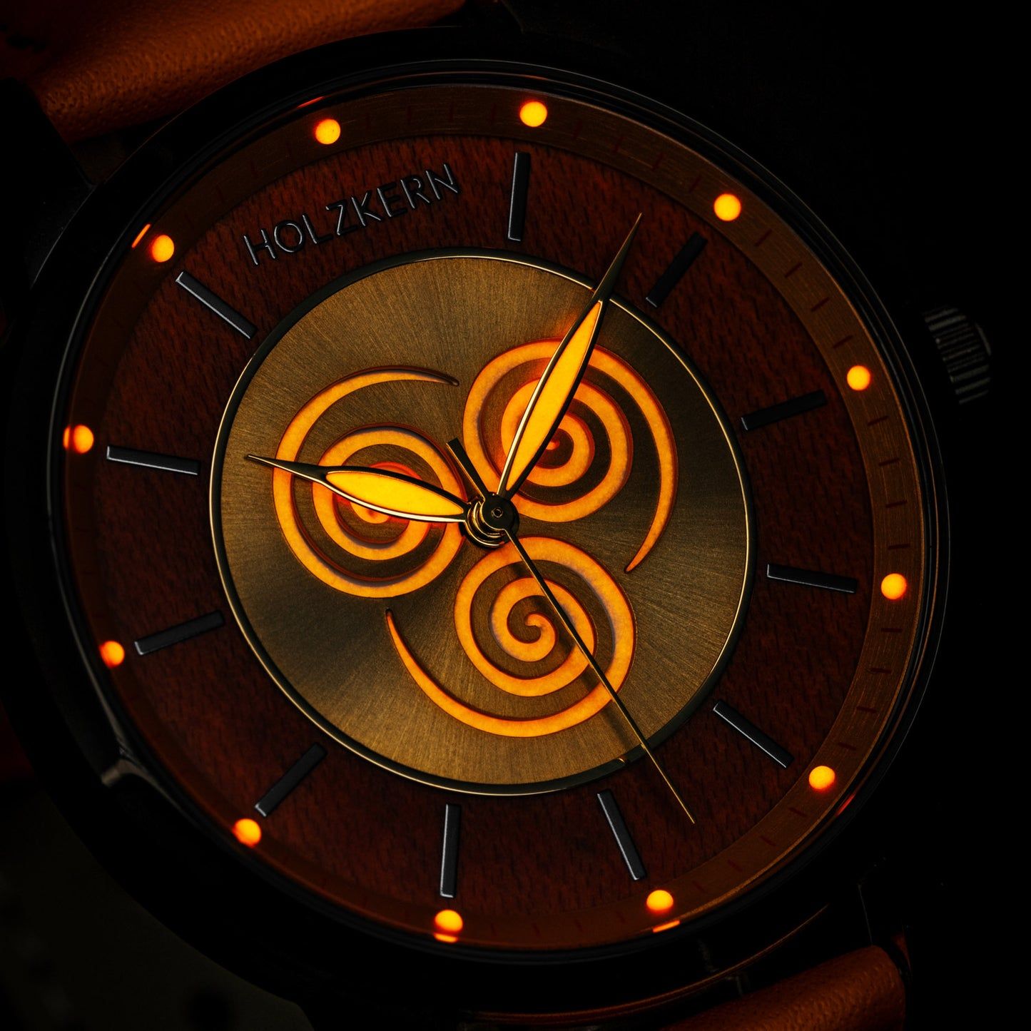 Holzkern Avatar Air Nomads Armbanduhr Ahorn/Orange • Miyota Quarzwerk • Echtholz-Zifferblatt, Bild 4