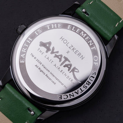 Holzkern Avatar™ Earth Kingdom Unisex-Armbanduhr Achat/Grün • Echter Moos-Achat • Miyota Quarzwerk, Bild 3