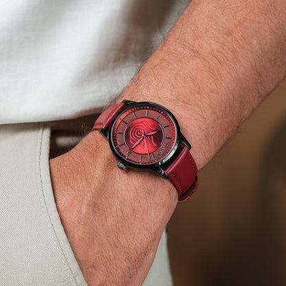 Holzkern Fire Nation Armbanduhr Padouk/Rot • Miyota Quarzwerk • Avatar Four Nations Collection, Bild 5