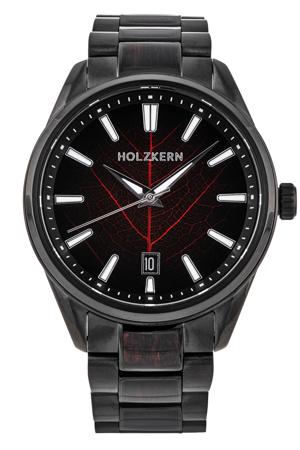 Holzkern Era X Herrenuhr Automatik Lorbeerblatt/Geflammte Walnuss • Saphirglas • TFN Automatikwerk