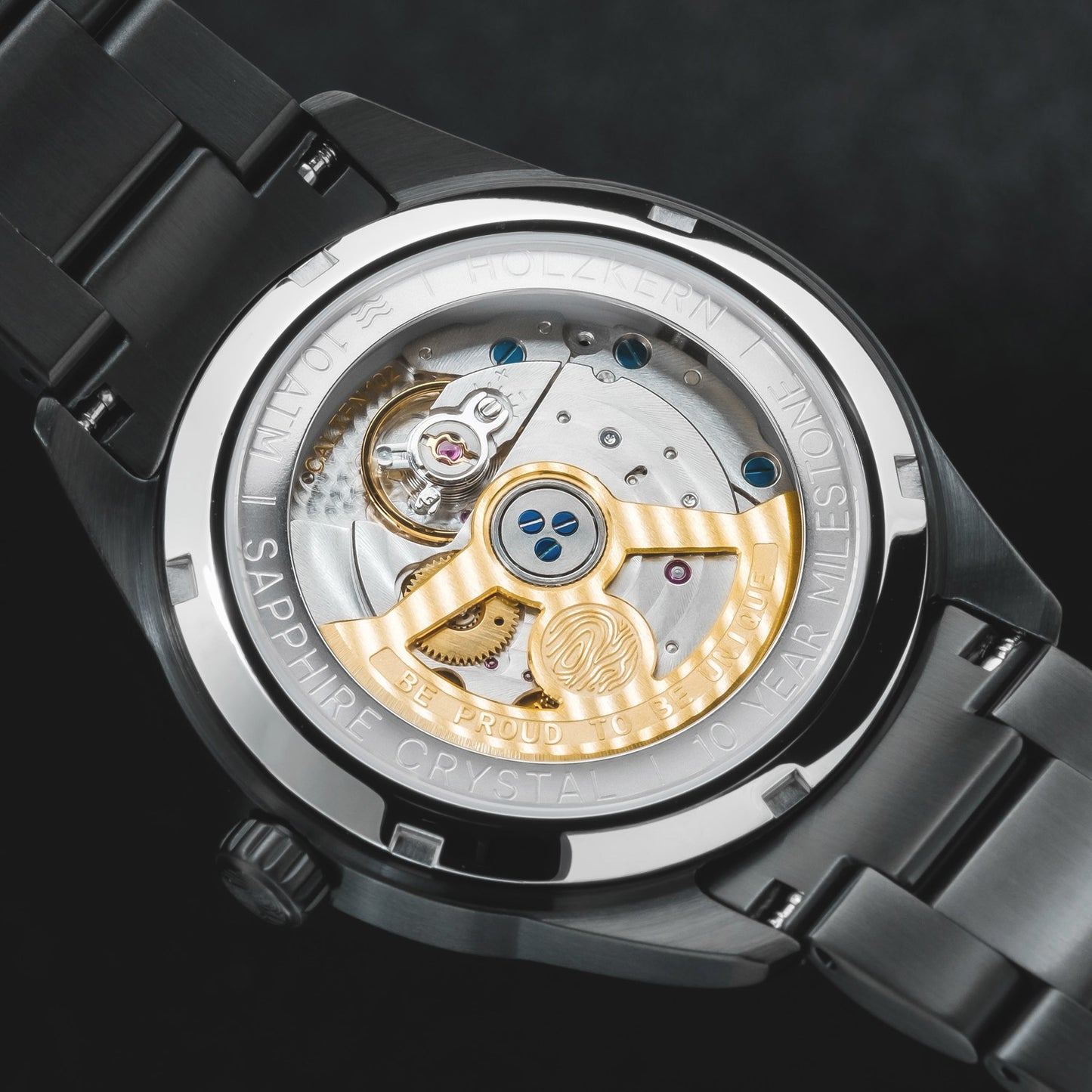 Holzkern Era X Herrenuhr Automatik Lorbeerblatt/Geflammte Walnuss • Saphirglas • TFN Automatikwerk, Bild 3