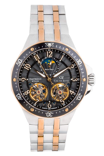 Carl von Zeyten Kirchzarten CVZ0093RBKM Herrenuhr Bicolor Schwarz • Mondphase • Saphirglas Automatik