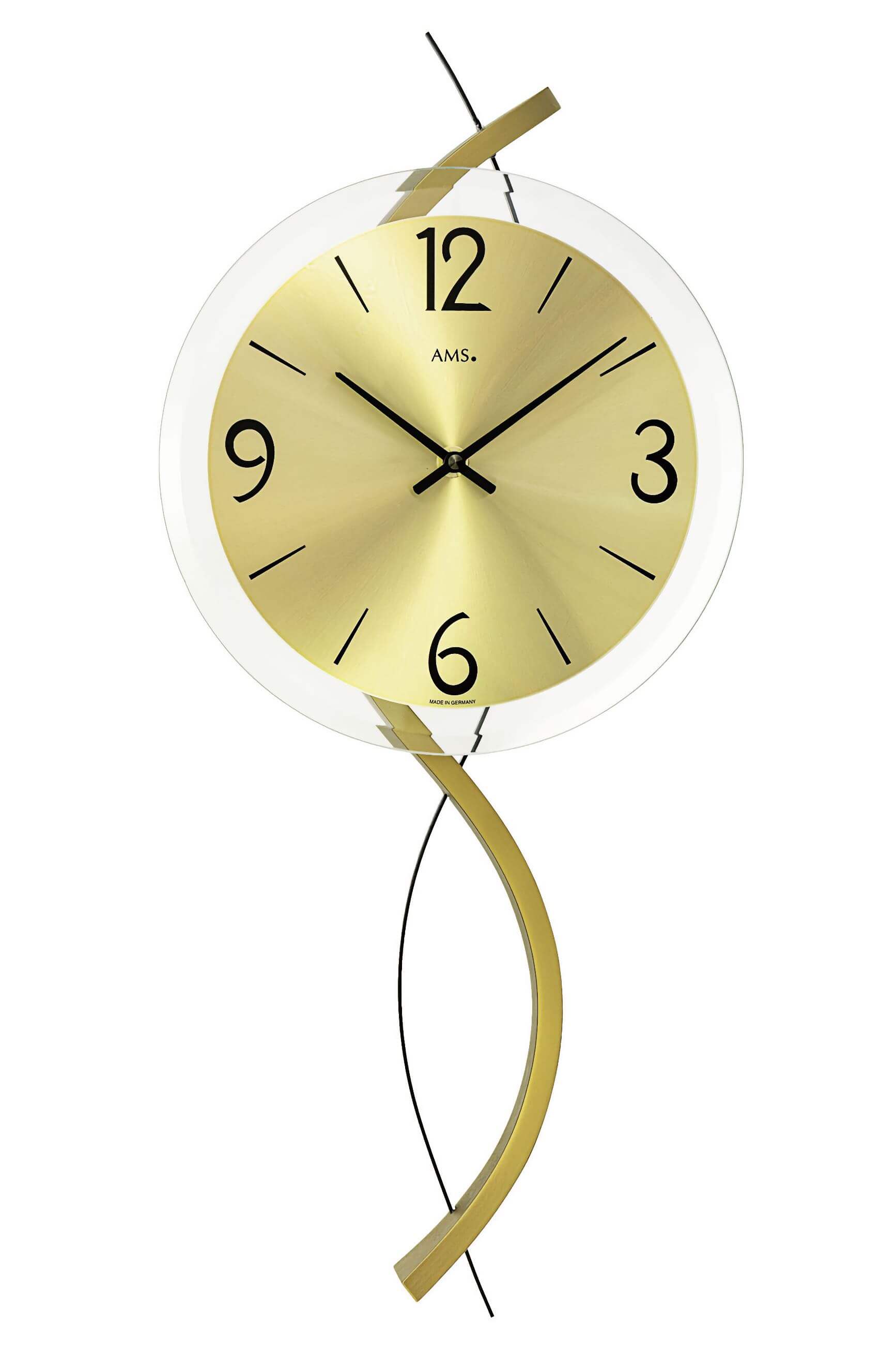 AMS W9717 Wanduhr • Holzgehäuse & Aluminium-Zifferblatt • Made in Germany