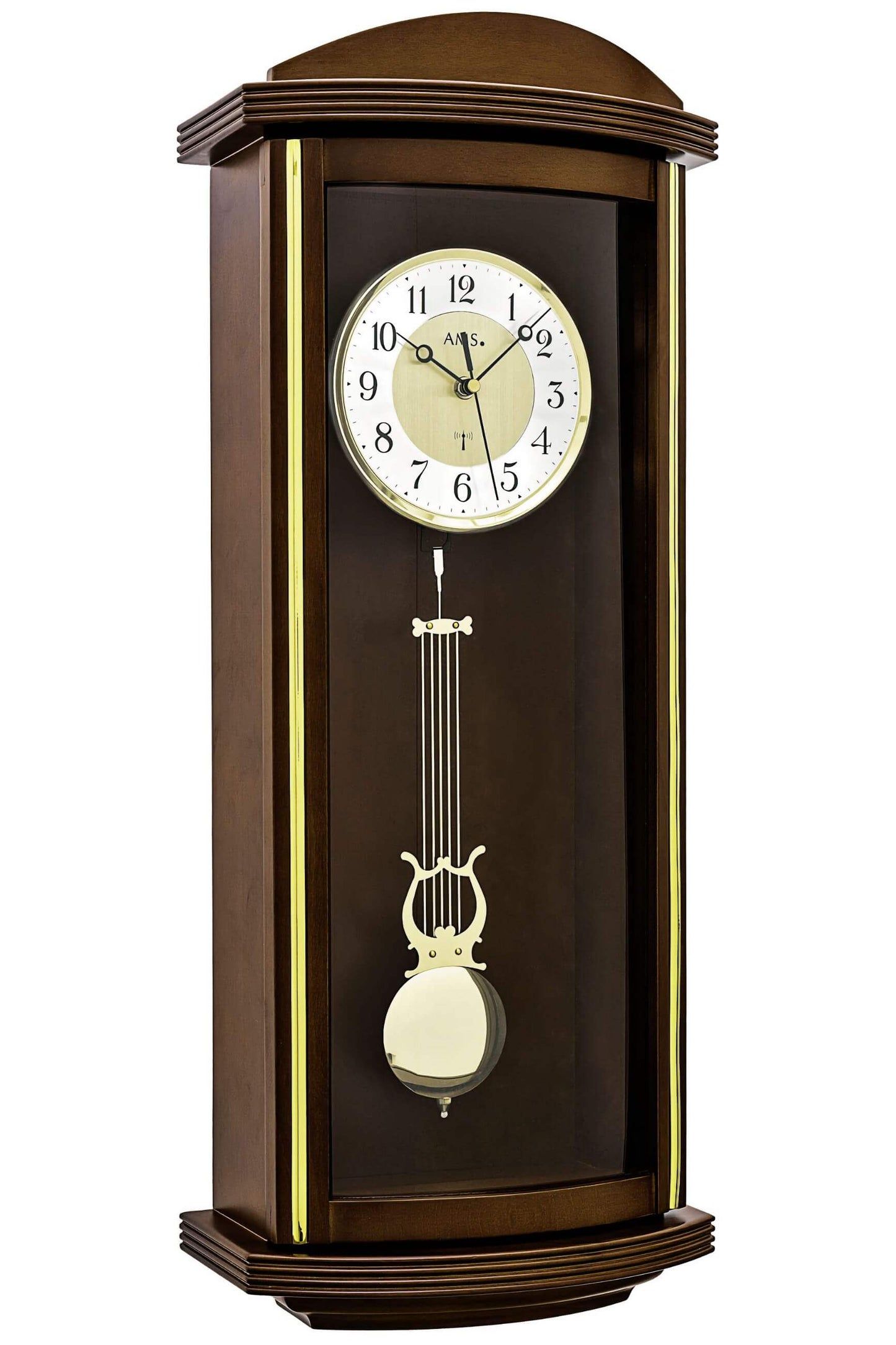 AMS W9714 Wanduhr Naturholz • Achteckiges Holzgehäuse • Präzises Quarzwerk