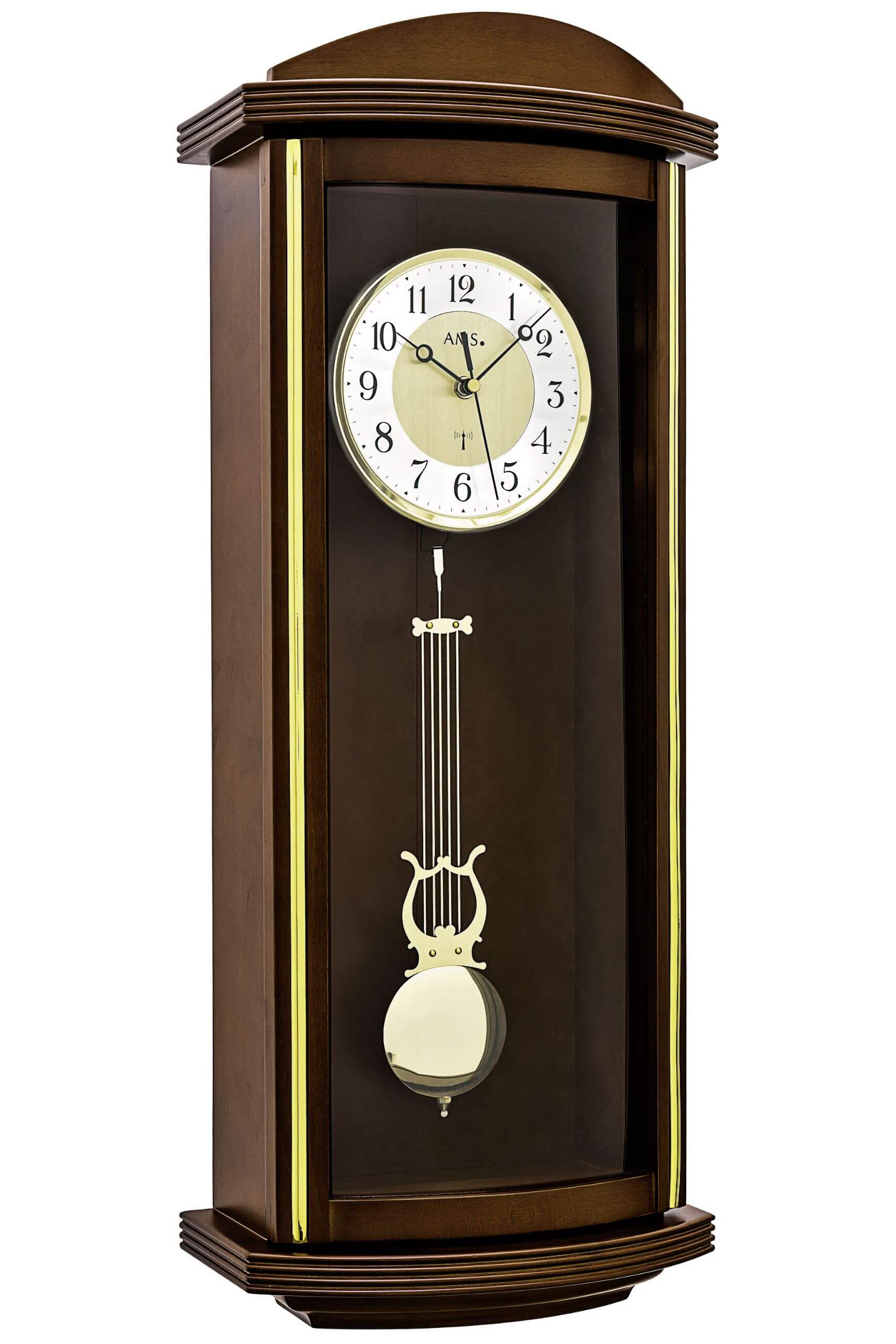 AMS W9714 Wanduhr Naturholz • Achteckiges Holzgehäuse • Präzises Quarzwerk