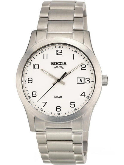Boccia 3619-01 Herren Armbanduhr Silber • Titangehäuse • Mineralglas