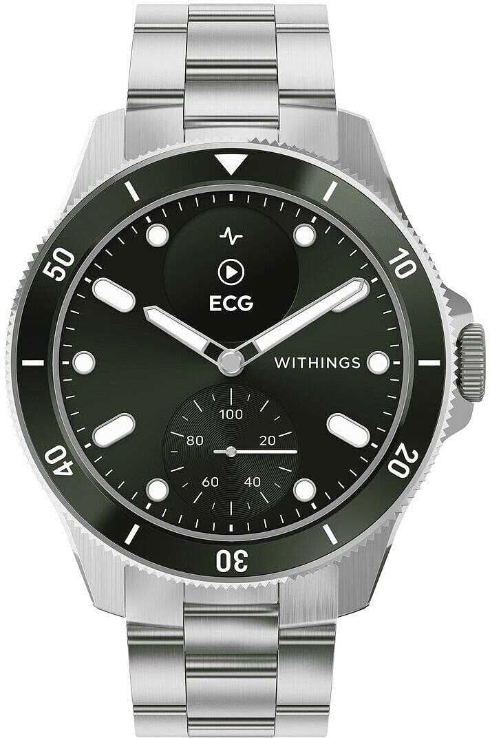 Withings ScanWatch Nova - Reloj unisex con correa de metal y esfera negra, logo ECG