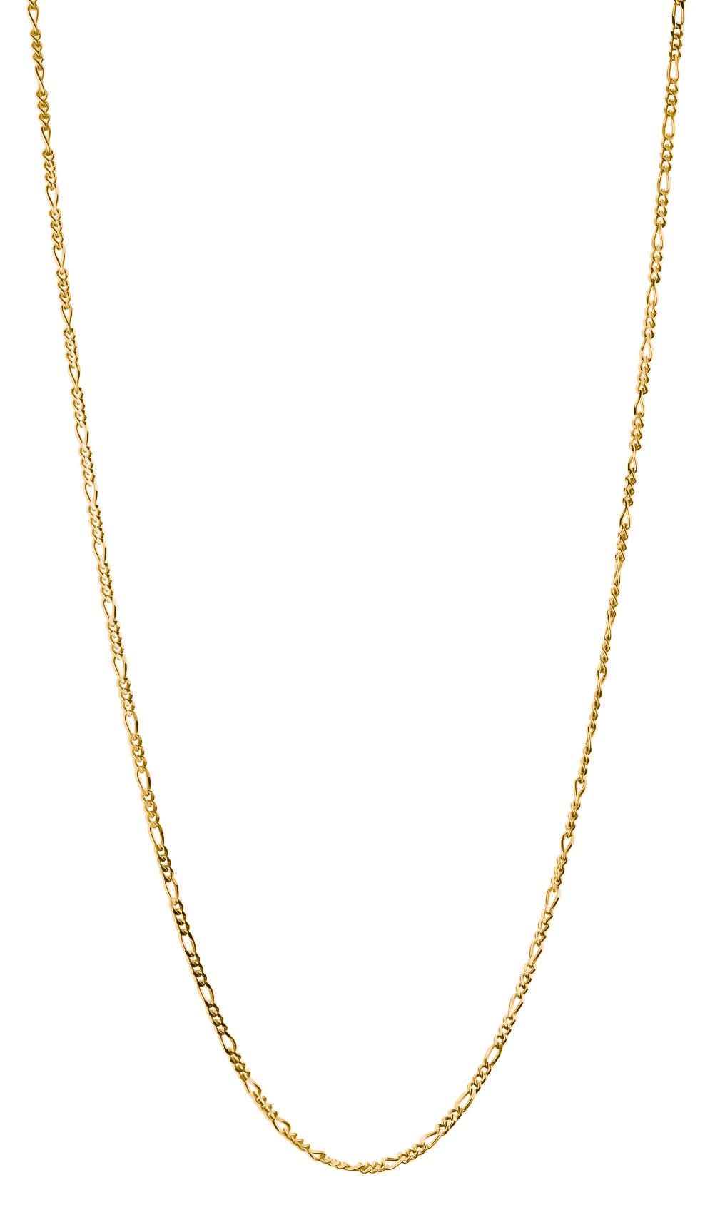 Cadena de charms chapada en oro con eslabones finos en diseño Figaro