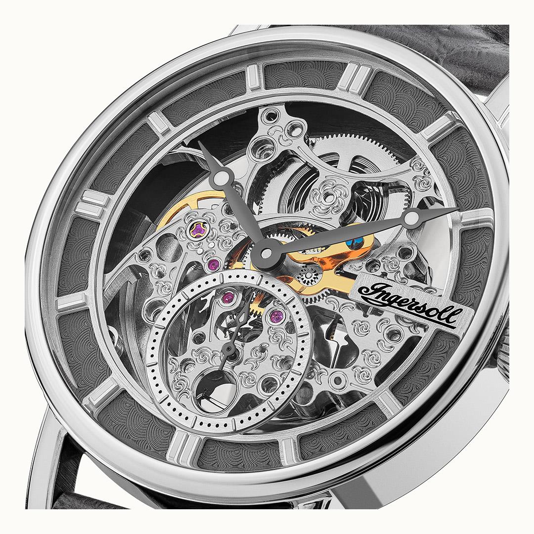 Ingersoll The Herald I00402B Herrenuhr Silber • Skelettwerk • Automatik, Bild 2