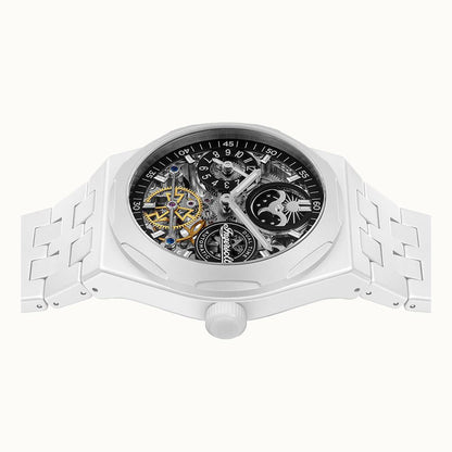 Ingersoll The Broadway I15101 Herrenuhr Weiß • Keramik Automatikuhr • Dual Time, Bild 4
