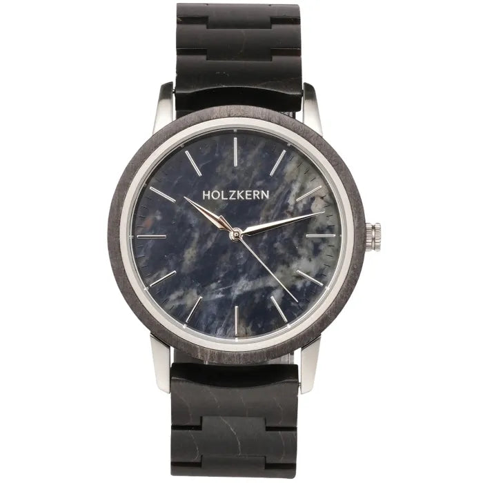 Holzkern Immanuel Armbanduhr Blau • Sodalith-Zifferblatt • Holzgehäuse