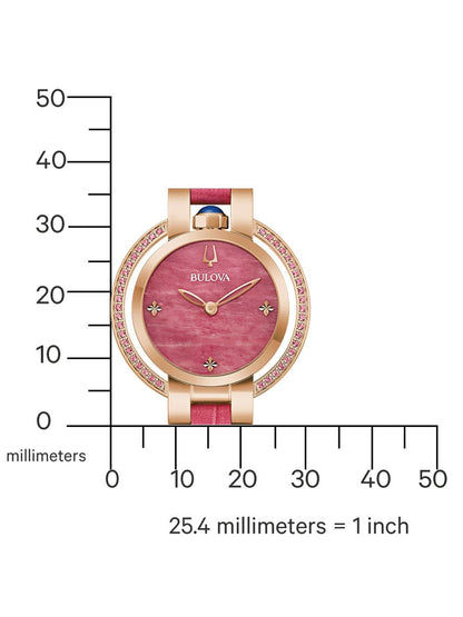 Bulova Rubaiyat 97R103 Damen Armbanduhr Roségold • Saphirglas • 42 rosa Saphire, Bild 4