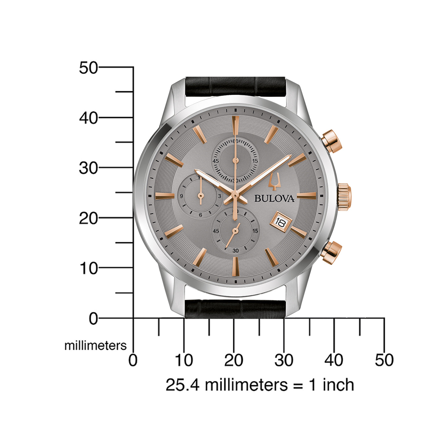 Bulova Sutton 98B409 Herrenuhr Grau • Chronograph • Edelstahlgehäuse, Bild 4