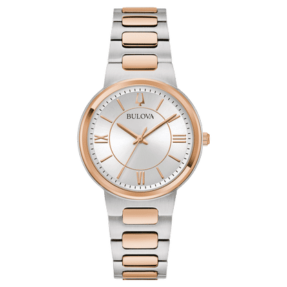 Bulova Classic 98L327 Damenuhr Silber • Quarzwerk 720 Tage Gangreserve • Bicolor Edelstahl